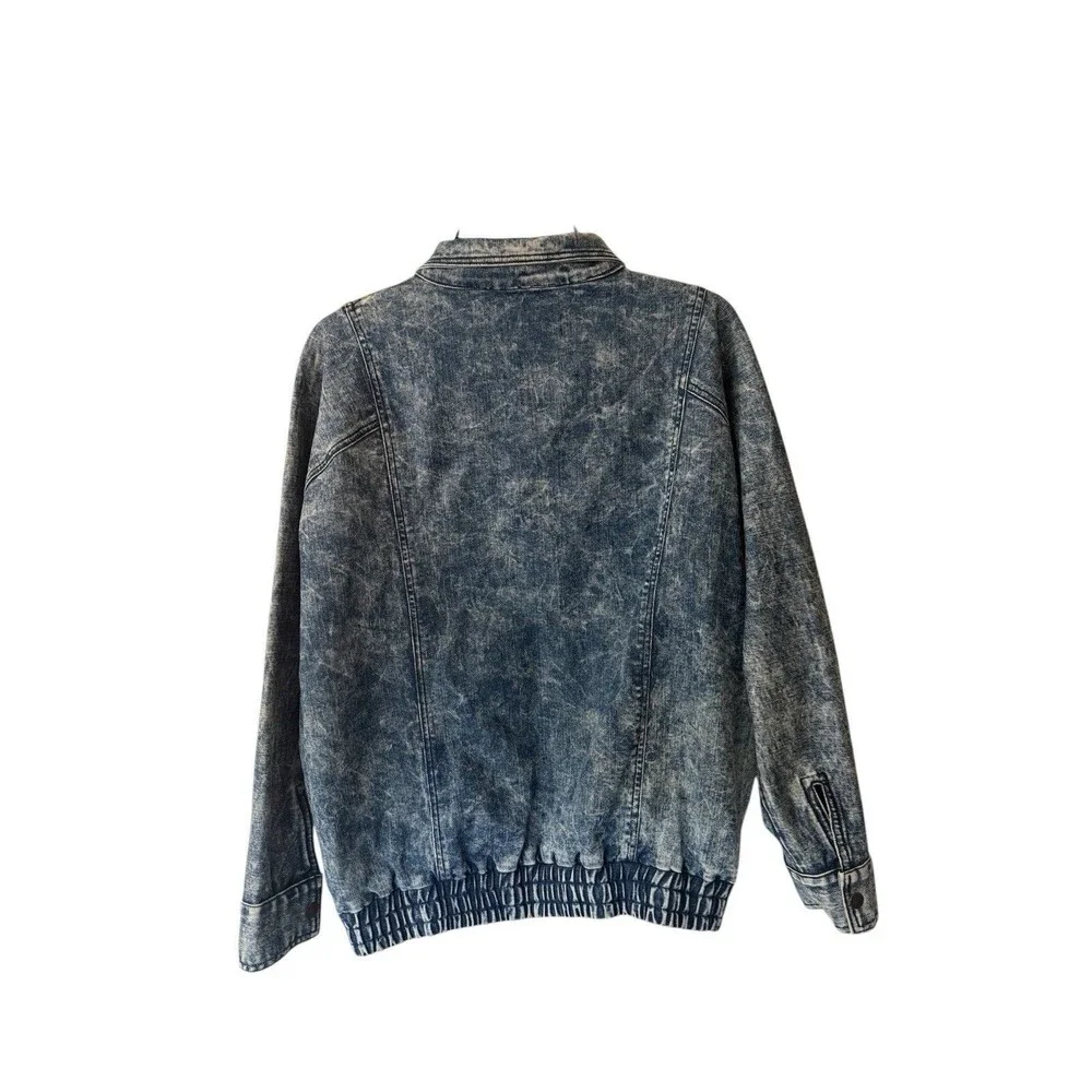 Parker Smith Denim Full Zip Jacket Vintage Inspired Acid Wash Blue Finish Womens - Picture 2 of 12